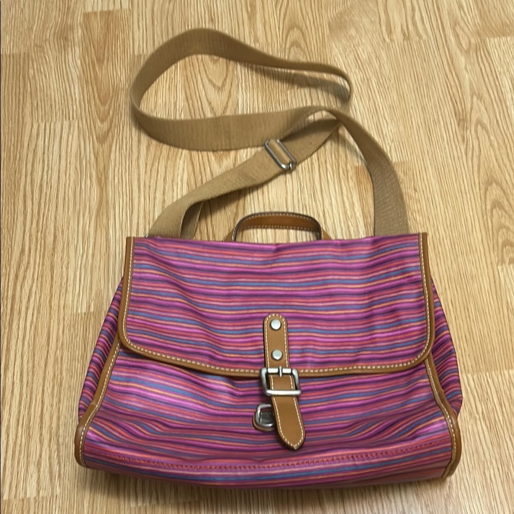 Striped Pink and Tan Women's Bag